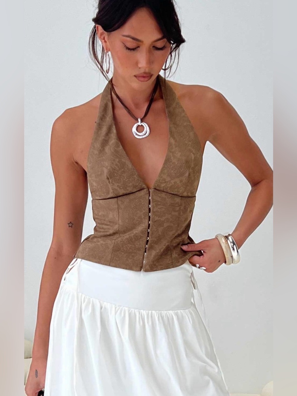 Princess Polly Brown Mini Skirt